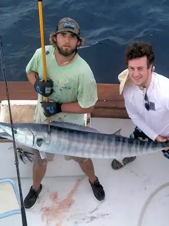 Charter angler shows off a giant wahoo he caught on Big Tahuna